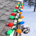 25FT C9 Christmas Lights Outdoor,Vintage Christmas Lights with 26 C9 Multicolor Shatterproof Plastic Bulbs,Connectable Multicolor LED String Light for Xmas Tree Roofline Indoor Outdoor Decor