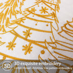 GEEORY Christmas Pillow Covers 18x18 Inch Set of 2, Xmas Decorations Tree Luxurious Velvet Embroidered Throw Pillows Farmhouse Winter Holiday Decor Cushion Case for Sofa & Bed White GX007-18