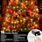 LAMPHOME 66ft Christmas Decorative Mini Lights, 200 LED Transparent Wire Fairy Starry String Lights Plug in, 12 Lighting Modes for Outdoor Xmas Tree Wedding Party Decoration (Warm and Multicolor)