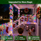 1500 LED 470FT Christmas Lights Outdoor,12 Lighting Modes Christmas String Lights with Timer, Dimmable Multicolor LED String Light Waterproof for Yard Tree Xams Wedding Party Holiday Decorations