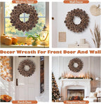 Fall Wreaths for Front Door 18 Inch Pine Cone Wreath for All Seasons, Fall Door Wreath for Home Decor, Farmhouse Wall Porch Window Door Decoration for Thanksgiving Christmas Celebration