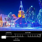 LAMPHOME 33ft Christmas Decorative Mini Lights, 100 LED Transparent Wire Fairy Starry String Lights Plug in, 11 Lighting Modes, for Indoor Outdoor Xmas Tree Wedding Party Decoration (Blue)