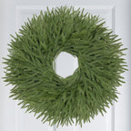 26 Inch Christmas Wreaths for Front Door Real Touch Norfolk Pine Wreath Large Artificial Green Wreath Indoor Outdoor Farmhouse Front Door Holiday Decoration Winter Home Hanging Xmas Decor