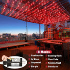 500 LED Red Christmas Lights, 165ft Red String Lights 8 Modes Clear Wire, Connectable Waterproof Plug in Twinkle Fairy Light for Tree Bedroom Indoor Outdoor Christmas Decorations