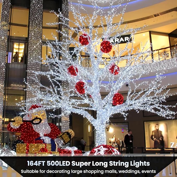 Color Changing Christmas Lights, 175ft 500 LED Warm White & Multicolor Christmas String Light with Remote, 11 Modes Fairy Twinkle Lights for Party Home Garden Holiday Weddings Xmas Tree Decorations