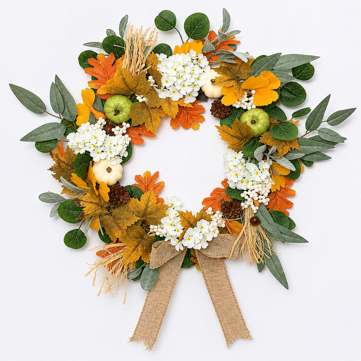 22 Inch Fall Wreath, Handmade Thanksgiving Wreath, Fall Wreaths for Front Doors, Pumpkin Fall Wreath Decorations, Wreath Fall Decor for Home Porch Outdoor Indoor