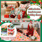 Windkream 12 Pcs Christmas Throw Blankets for Homeless with Ribbon Xmas Flannel Fleece Blankets Gingerbread Snowman Lightweight Soft Plush Couch Throw for Bedroom Winter (50 x 60 Inch)