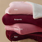Bedsure GentleSoft Sherpa Fleece Throw Blanket for Couch - Thick and Warm Throw for Women, Soft Fuzzy Plush Christmas Blanket for Winter, Burgundy, 50x60 Inches