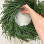 Christmas Wreaths for Front Door 30 Inch Norfolk Pine Wreath for All Seasons Artificial Green Wreath Holiday Decoration for Indoor Outdoor Home Decor