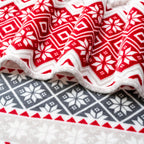 PAVILIA Christmas Throw Blanket | Holiday Christmas Red Fleece Blanket | Soft, Plush, Warm Winter Cabin Throw, 50x60 (Red Snowflakes)