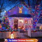 JMEXSUSS 400 LED Christmas Lights Outdoor Decorations, 132ft Multicolor Christmas Tree Lights with Remote, Indoor String Lights Plug in for House Christmas Bush Decor