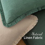 MIULEE Christmas Decorative Throw Pillow Covers Neutral Linen Fringe Throw Pillows Set of 2 Army Green Boho Farmhouse Cushion Covers with Tassels for Couch Sofa Bed Living Room Home Decor 20x20 Inch