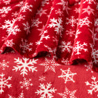 PAVILIA Christmas Throw Blanket | Red Snowflake Christmas Fleece Blanket | Soft, Plush, Warm Winter Cabin Throw, 50x60 (Red/White Snowflake)