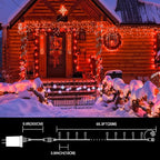 LAMPHOME 66ft Christmas Decorative Mini Lights,200 LED Transparent Wire Fairy Starry String Lights Plug in, 11 Lighting Modes, for Indoor Outdoor Xmas Tree Wedding Party Decoration (Red)