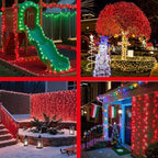 1500LED Christmas Lights Outdoor Use, 470ft 12 Modes Red LED String Lights with Timer Dimmable, Waterproof Christmas Tree Lights for Xmas Patio Yard Fence Balcony Garden Party Decor Red