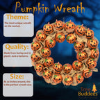 Tree Buddees Jack-O-Lantern Pumpkin Halloween Wreath Decoration