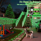 1500LED Christmas Lights Outdoor Use, 470ft 12 Modes Green LED String Lights with Timer Dimmable, Waterproof Christmas Tree Lights for Xmas Patio Yard Fence Balcony Garden Party Decor Green