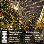 Christmas Lights Outdoor 1000 LED 396ft Super Long String Lights with 8 Modes & Timer, Plug in Twinkle Fairy Lights Decor for Home Xmas Wedding Party Room Yard Tree Holiday Decorations (Warm)
