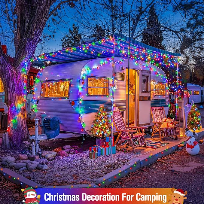 JMEXSUSS 400 LED Christmas Lights Outdoor Decorations, 132ft Multicolor Christmas Tree Lights with Remote, Indoor String Lights Plug in for House Christmas Bush Decor