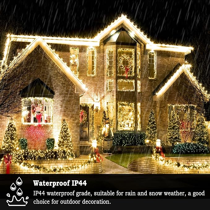 Christmas Lights Outdoor 1000 LED 396ft Super Long String Lights with 8 Modes & Timer, Plug in Twinkle Fairy Lights Decor for Home Xmas Wedding Party Room Yard Tree Holiday Decorations (Warm)
