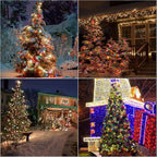 LAMPHOME 33ft Christmas Decorative Mini Lights, 100 LED Transparent Wire Fairy Starry String Lights Plug in, 12 Lighting Modes, for Indoor Outdoor Xmas Tree Wedding Party Decoration (Warm+Multicolor)
