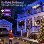 350LED Christmas Lights Indoor Outdoor, 90ft 12 Modes Blue LED String Lights with Timer Dimmable, Waterproof Christmas Tree Lights for Xmas Patio Yard Fence Balcony Bedroom Garden Party Decor Blue