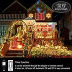 Christmas Lights Outdoor 1000 LED 396ft Super Long String Lights with 8 Modes & Timer, Plug in Twinkle Fairy Lights Decor for Home Xmas Wedding Party Room Yard Tree Holiday Decorations (Warm)