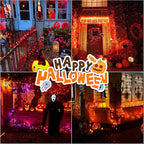 LAMPHOME 66ft Halloween Decorative Mini Lights, 200 LED Transparent Wire Fairy Starry String Lights Plug in, 11 Lighting Modes, for Halloween Decoration Outdoor Xmas Tree Party Decoration (Orange)