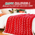 Ramees Christmas Throw Blanket, Christmas Decorations Blankets and Throws, Fuzzy Cozy Soft Warm Fleece Sherpa Winter Holiday Blanket for Bed Couch Sofa Reindeer Snowflakes