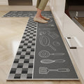 VIKAMA 1/2PC Cartoon Easy To Manage Kitchen Floor Mat Home Long Crystal Velvet Carpet Dirt Resistant and Non-Slip Floor Mat