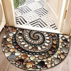 VIKAMA Butterfly Pattern Welcome Door Mat Semi-Circular Anti-Slip Entrance Mat Kitchen And Bedroom Carpet Home Decoration