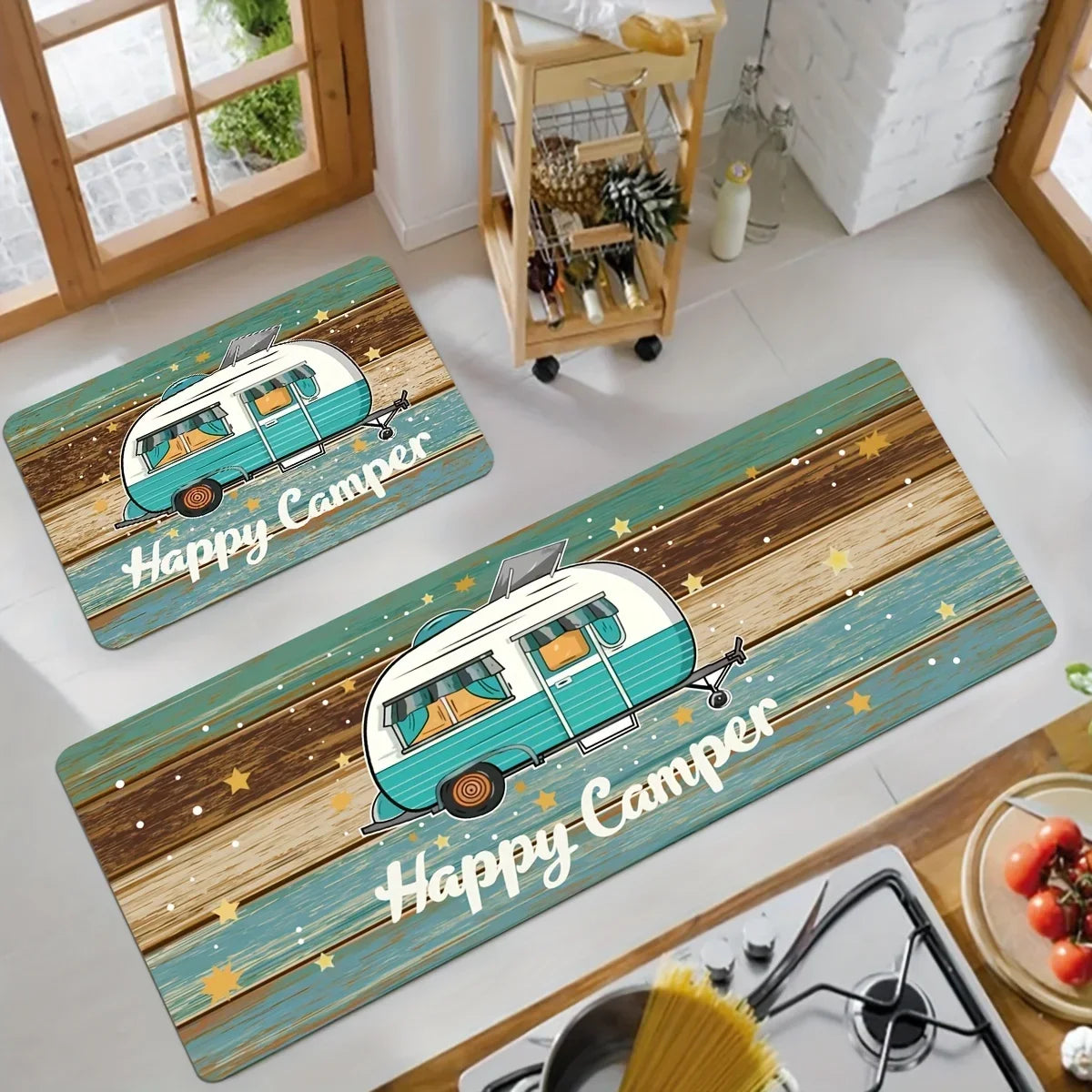 VIKAMA Vintage Wood Grain Car Flannel Rug Bedroom, Living Room, Entryway Doormat Soft and Comfortable Home Decor Rug