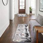VIKAMA Christmas Carpet Snow Scene Soft Doormat Welcome Mat Shoe Bench Mat Hallway Rug Bedroom Carpet Outdoor Carpet Christmas D