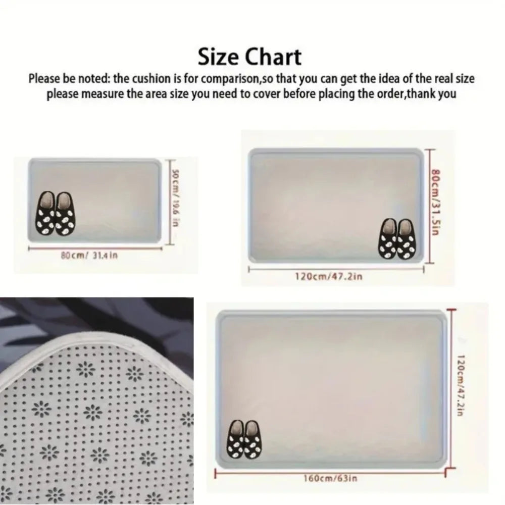 3D Visual Illusion Hole Pattern Doormat Imitation Stone Home Decor Carpet Water-absorbent Non-slip Mat for Living Room Bedroom