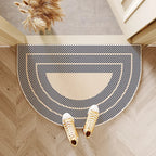 VIKAMA Modern Simple Entry Door Mat Semi-circular Non-slip Dirty Resistant Entryway Foot Mat Kitchen Carpet Home Decoration