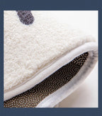 VIKAMA Simple Flowers Imitation Cashmere Toilet Mat Soft Insulation Non-Slip Entrance Carpet Balcony Mat Home Decoration