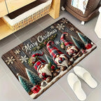 VIKAMA Christmas Carpet Three Santa Claus Doormat Entrance Welcome Mat Outdoor Carpet Rug For Bedroom Living Room Home Decoratio